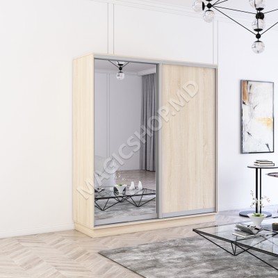 Шкаф Fox 260x60x220H см с раздвижными дверями Pal+Mirror